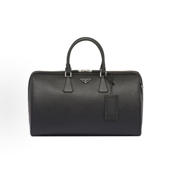 RADA Prada Saffiano metal triangular logo zipper opening and closing hand-held shoulder crossbody travel bag for men